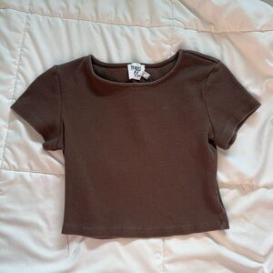 Brown Crop Top - Princess Polly